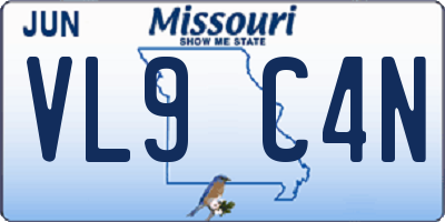 MO license plate VL9C4N