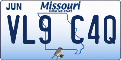 MO license plate VL9C4Q