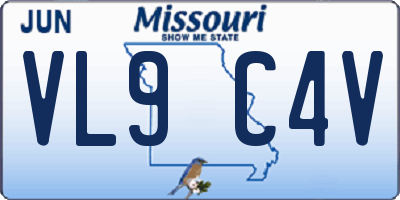 MO license plate VL9C4V