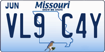 MO license plate VL9C4Y