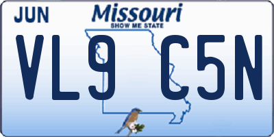 MO license plate VL9C5N