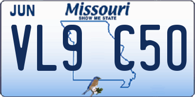 MO license plate VL9C5O