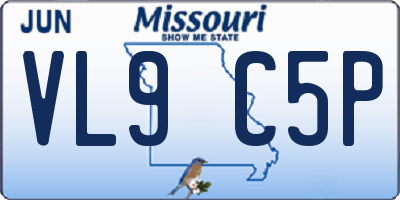 MO license plate VL9C5P