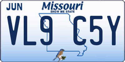 MO license plate VL9C5Y