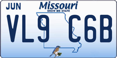 MO license plate VL9C6B