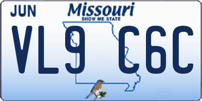 MO license plate VL9C6C