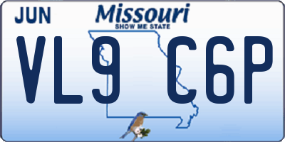 MO license plate VL9C6P