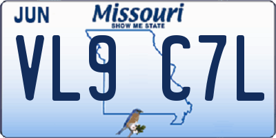 MO license plate VL9C7L