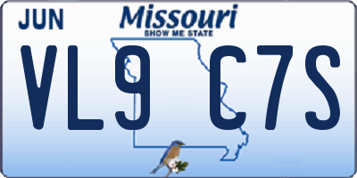 MO license plate VL9C7S