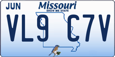 MO license plate VL9C7V