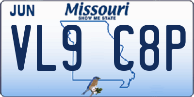 MO license plate VL9C8P