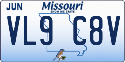 MO license plate VL9C8V