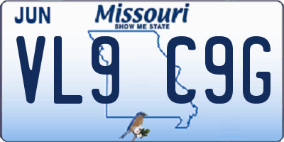 MO license plate VL9C9G