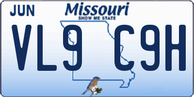 MO license plate VL9C9H
