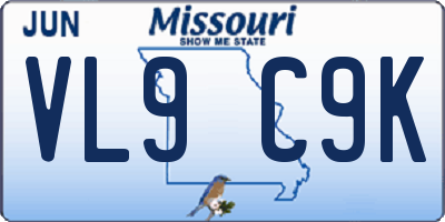 MO license plate VL9C9K