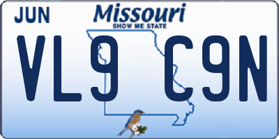 MO license plate VL9C9N