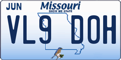 MO license plate VL9D0H