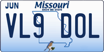 MO license plate VL9D0L