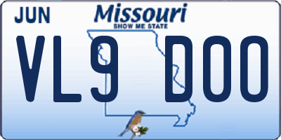 MO license plate VL9D0O