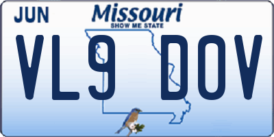 MO license plate VL9D0V