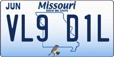 MO license plate VL9D1L