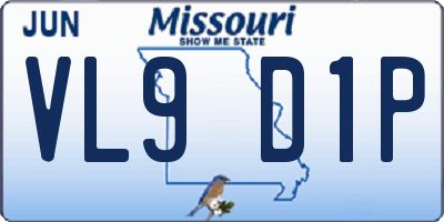 MO license plate VL9D1P