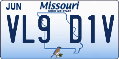 MO license plate VL9D1V