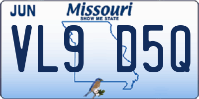 MO license plate VL9D5Q