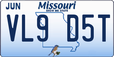 MO license plate VL9D5T