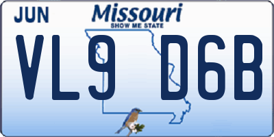 MO license plate VL9D6B