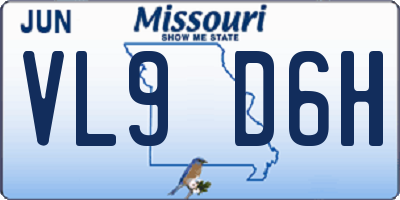MO license plate VL9D6H