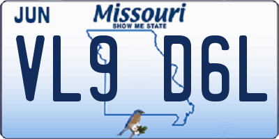 MO license plate VL9D6L