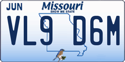 MO license plate VL9D6M