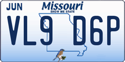 MO license plate VL9D6P