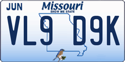 MO license plate VL9D9K