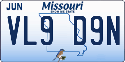 MO license plate VL9D9N