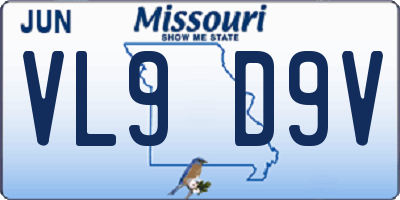 MO license plate VL9D9V