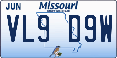 MO license plate VL9D9W