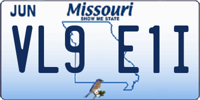 MO license plate VL9E1I