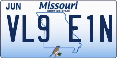 MO license plate VL9E1N