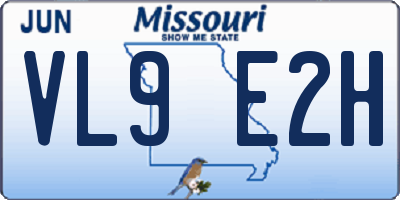MO license plate VL9E2H