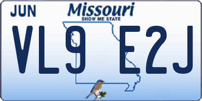 MO license plate VL9E2J
