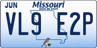 MO license plate VL9E2P