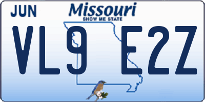 MO license plate VL9E2Z