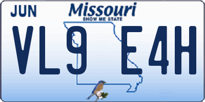 MO license plate VL9E4H