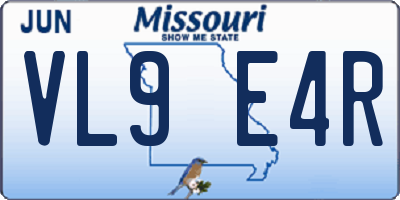 MO license plate VL9E4R
