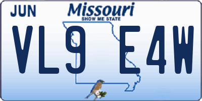 MO license plate VL9E4W
