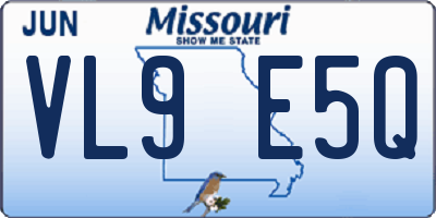 MO license plate VL9E5Q