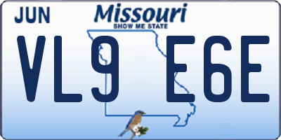 MO license plate VL9E6E
