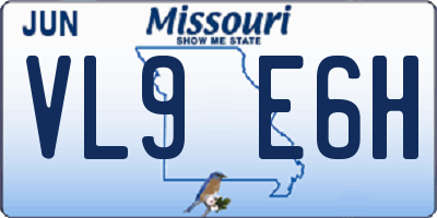 MO license plate VL9E6H